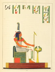 O deus Shu, ilustração do panteão egípcio: coleção de personagens mitológicos do Egito antigo por Jean-François Champollion, publicado em 1823-25